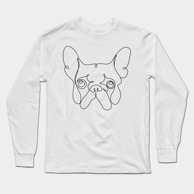 One Line French bulldog Long Sleeve T-Shirt by huebucket